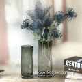 hand blown embossed decorative transparent flower glass vase